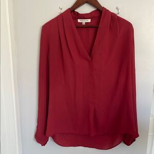 Rose and Olive women Red Draped 3/4 Sleeve Blouse size M